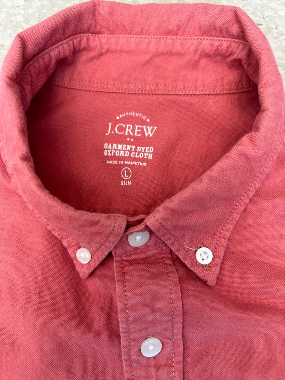 J. Crew Men's Garment-Dyed Button-Down Shirt in Rose L slim